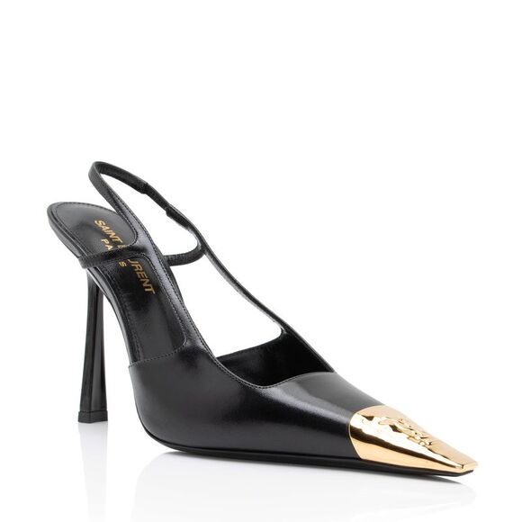 Saint Laurent Shoes - Saint Laurent Leather Jeanne Slingback Pumps - Size 6 / 36